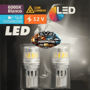 Pack 2 Bombillas W5W T10 LED 6000K Zhexin
