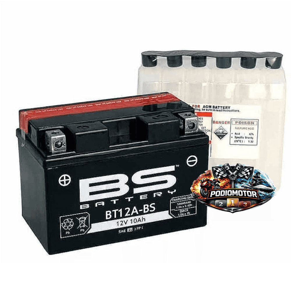 Batería Moto BS BT12A-BS 12V 10Ah (YT12A-BS)