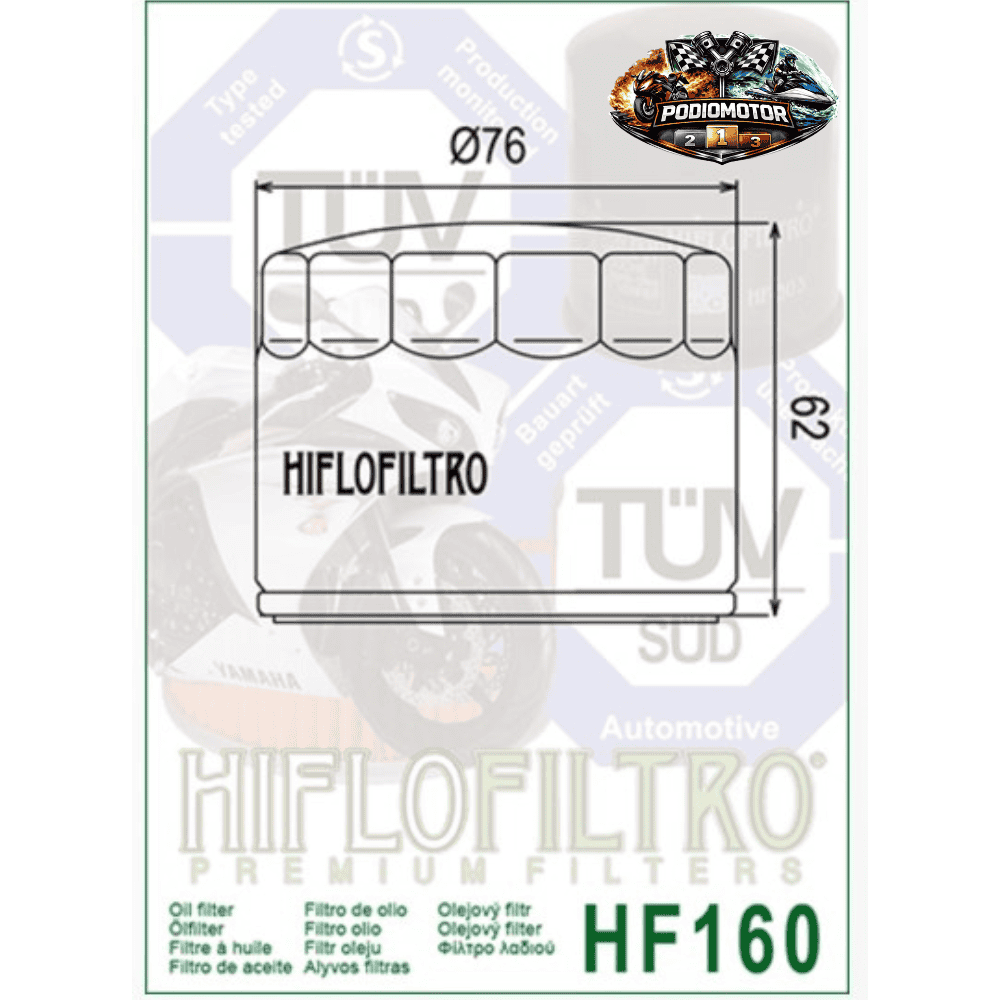 Filtro de Aceite HF160 para BMW F, S, R y K Series | PodioMotor